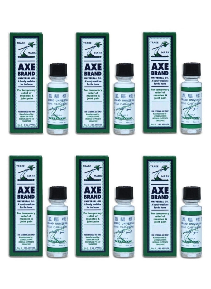 Axe 6Pcs Universal Oil For Temporary Relief Of Muscles & Joint Pain 3ml - Image 1